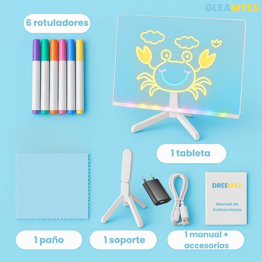 DREEMYZ™ – Tablet LED mágica para pequeños artistas